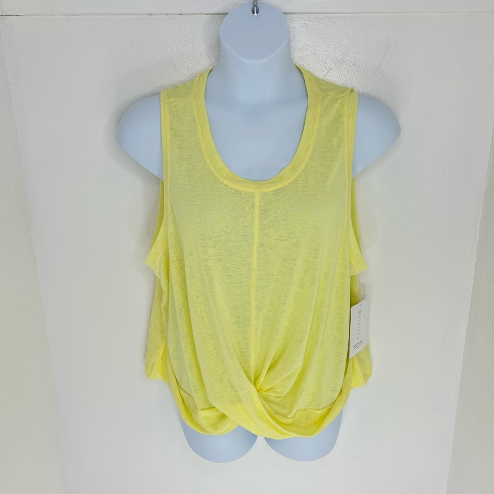 Athleta NWT Breezy Twist‎ Tank Top Size 3X Yellow Lightweight NEW Athleisure - Picture 2 of 14